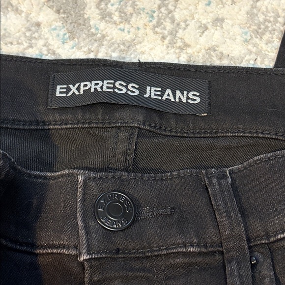 Express Jeans • Black Ripped Jeggings - Picture 2 of 6